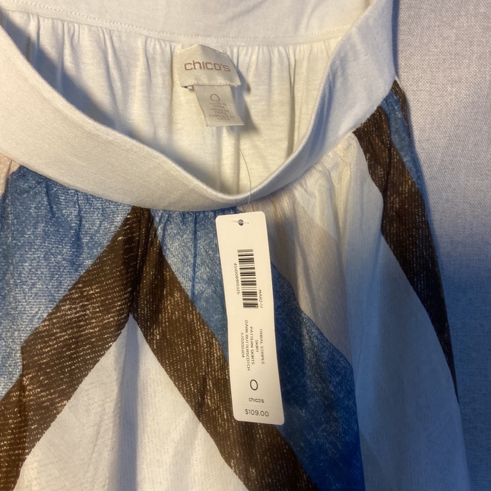 New. CHICO’S Tribal Stripes Skirt Size 0 US-4 - Picture 9 of 11